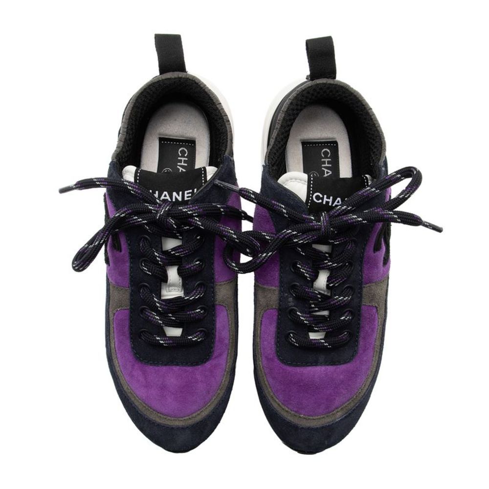 Chanel Suede CC Sneakers - Size 6 / 36 - Picture 5 of 7